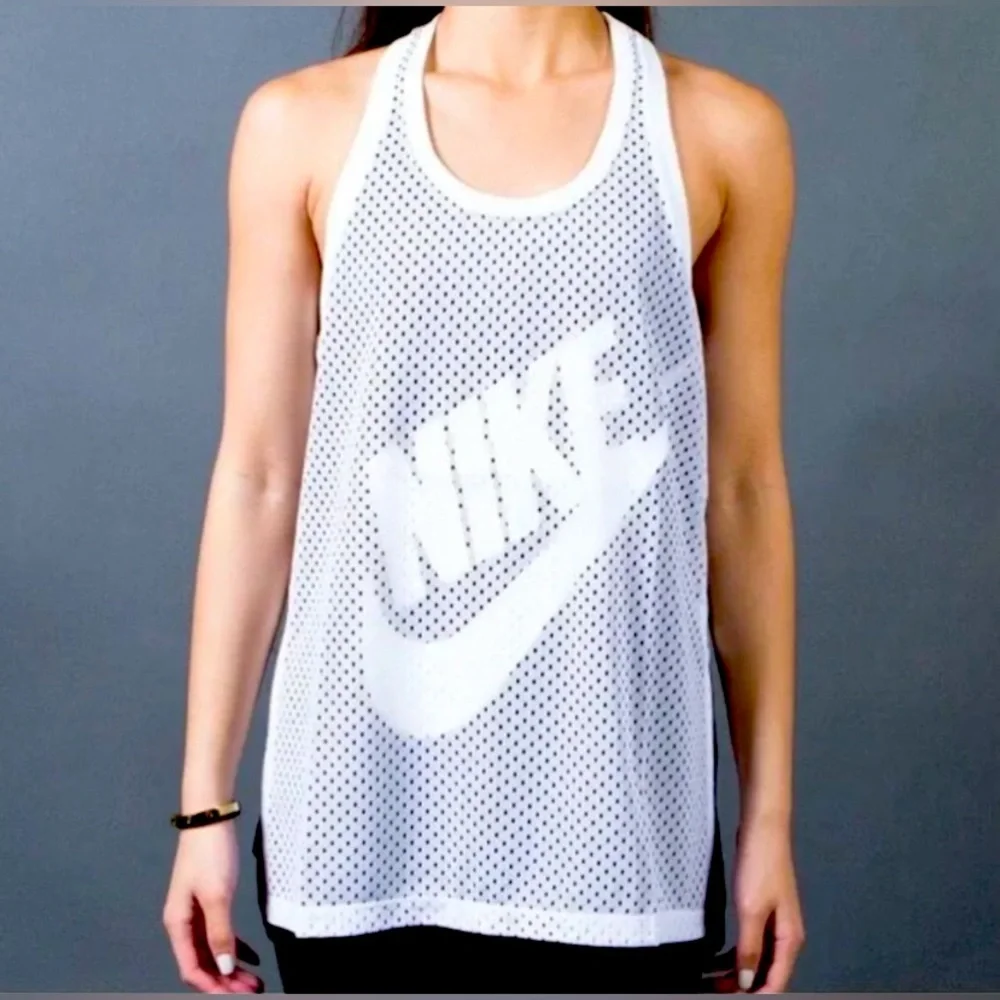 NIKE Just Do It OVERLAY MESH RACERBACK TANK TOP |Size Small - Picture 4 of 10